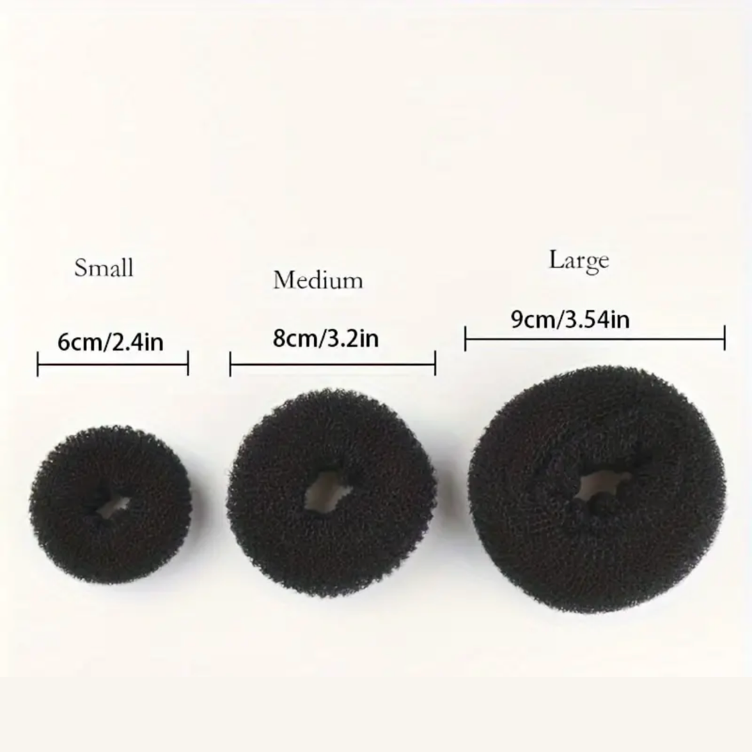 Duttkissen-Set (blond, braun, schwarz)