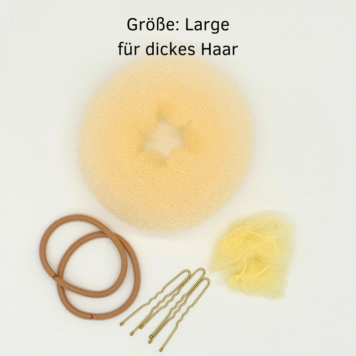 Duttkissen-Set (blond, braun, schwarz)
