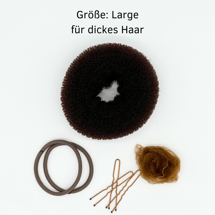 Duttkissen-Set (blond, braun, schwarz)