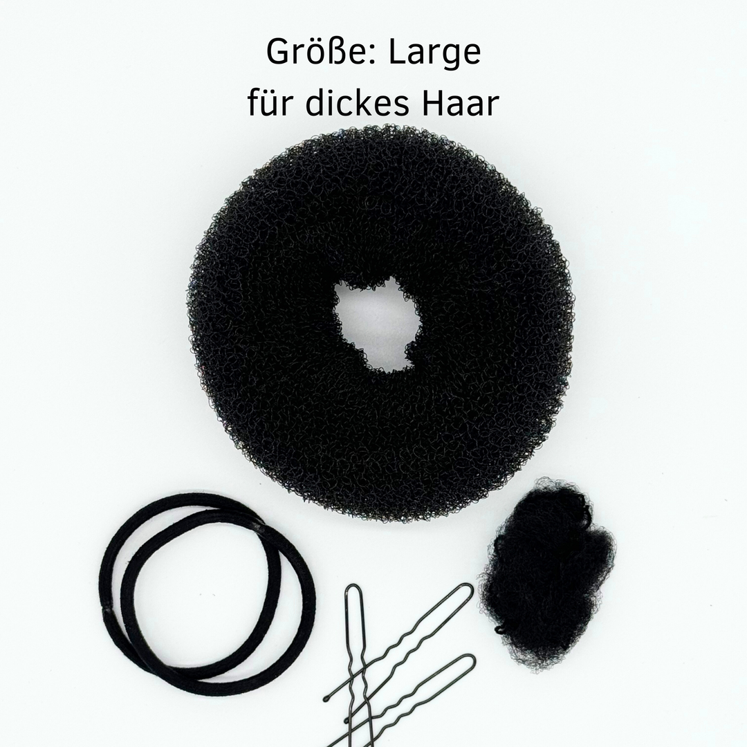 Duttkissen-Set (blond, braun, schwarz)