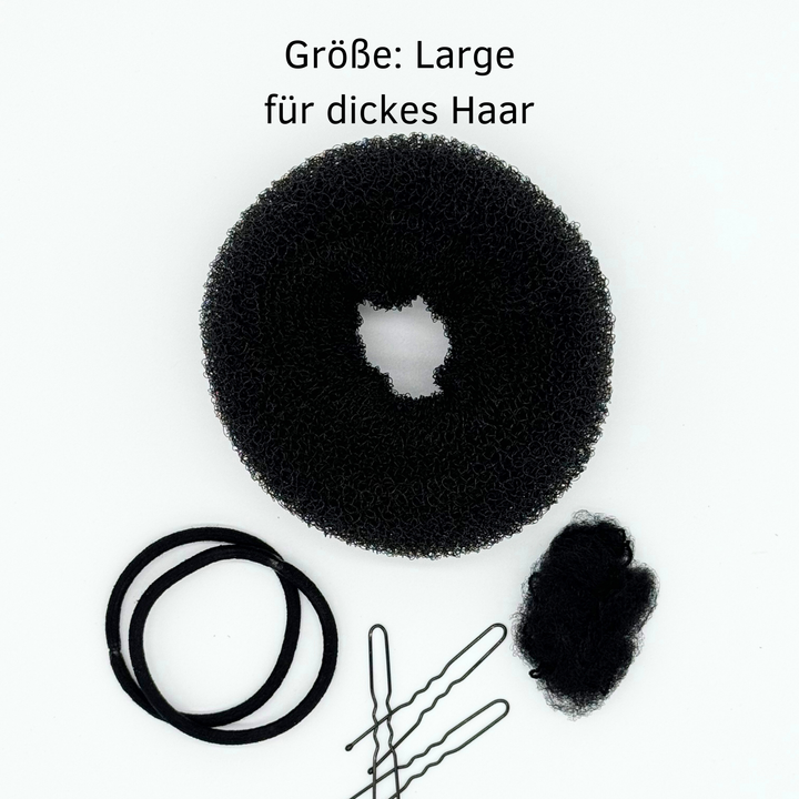 Duttkissen-Set (blond, braun, schwarz)